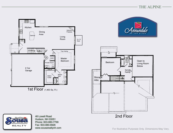 The Alpine Floor Plan - Annandale on the River Litchfield, NH - A Sousa Realty Community