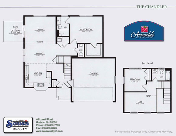 The Chandler Floor Plan - Annandale on the River Litchfield, NH - A Sousa Realty Community